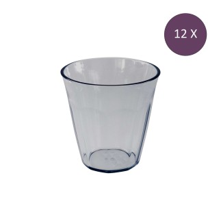 Lot de 12 verres à eau gris transparent de 300 ml